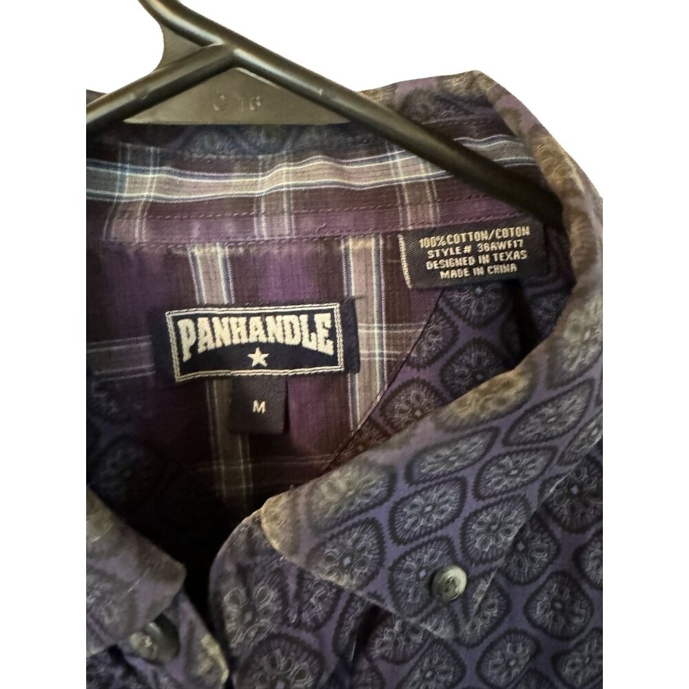 Panhandle Purple Geometric Medallion Western Button Down Shirt Mens M 38AWF17 h2 - Picture 3 of 6